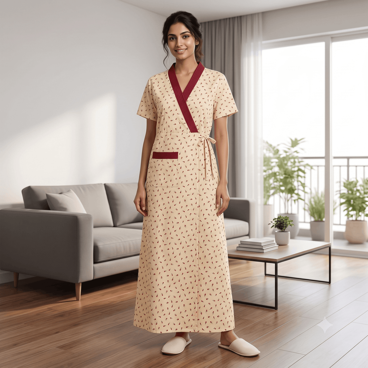 Bizzy Lizzy Light Yellow Iris 2pc Set Housecoat
