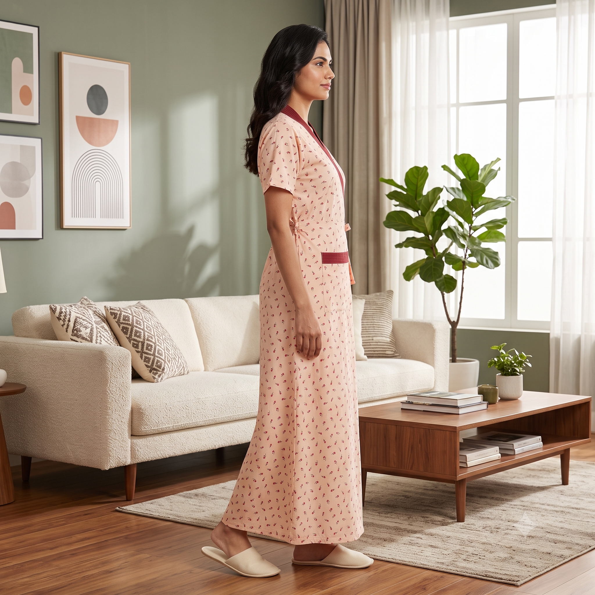 Bizzy Lizzy Light Orange Iris 2pc Set Housecoat