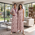Bizzy Lizzy Purple Chrysanthemum 2pc Set Housecoat