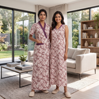 Bizzy Lizzy Purple Chrysanthemum 2pc Set Housecoat