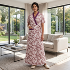 Bizzy Lizzy Purple Chrysanthemum 2pc Set Housecoat