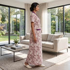 Bizzy Lizzy Purple Chrysanthemum 2pc Set Housecoat