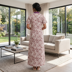 Bizzy Lizzy Purple Chrysanthemum 2pc Set Housecoat