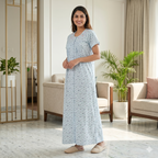 Bizzy Lizzy Light Blue Rose Front Open Nighty