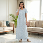 Bizzy Lizzy Light Blue Rose Front Open Nighty