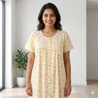 Bizzy Lizzy Light Yellow  Rose Front Open Nighty