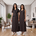 Bizzy Lizzy Black Magnolia 2pc Set Housecoat