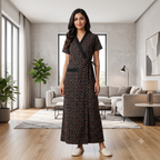 Bizzy Lizzy Black Magnolia 2pc Set Housecoat