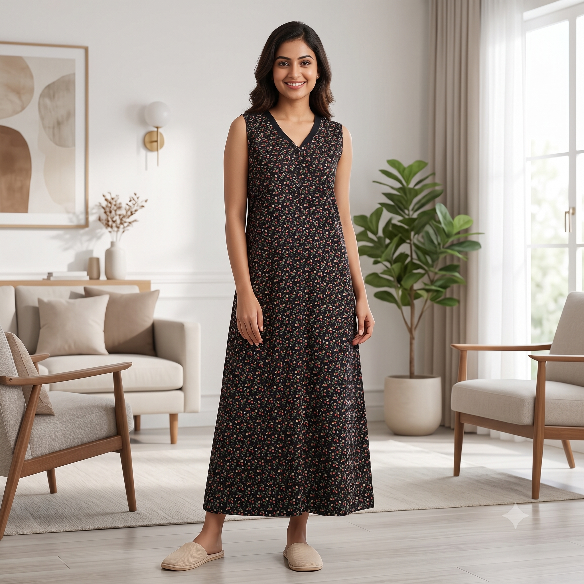 Bizzy Lizzy Black Magnolia 2pc Set Housecoat