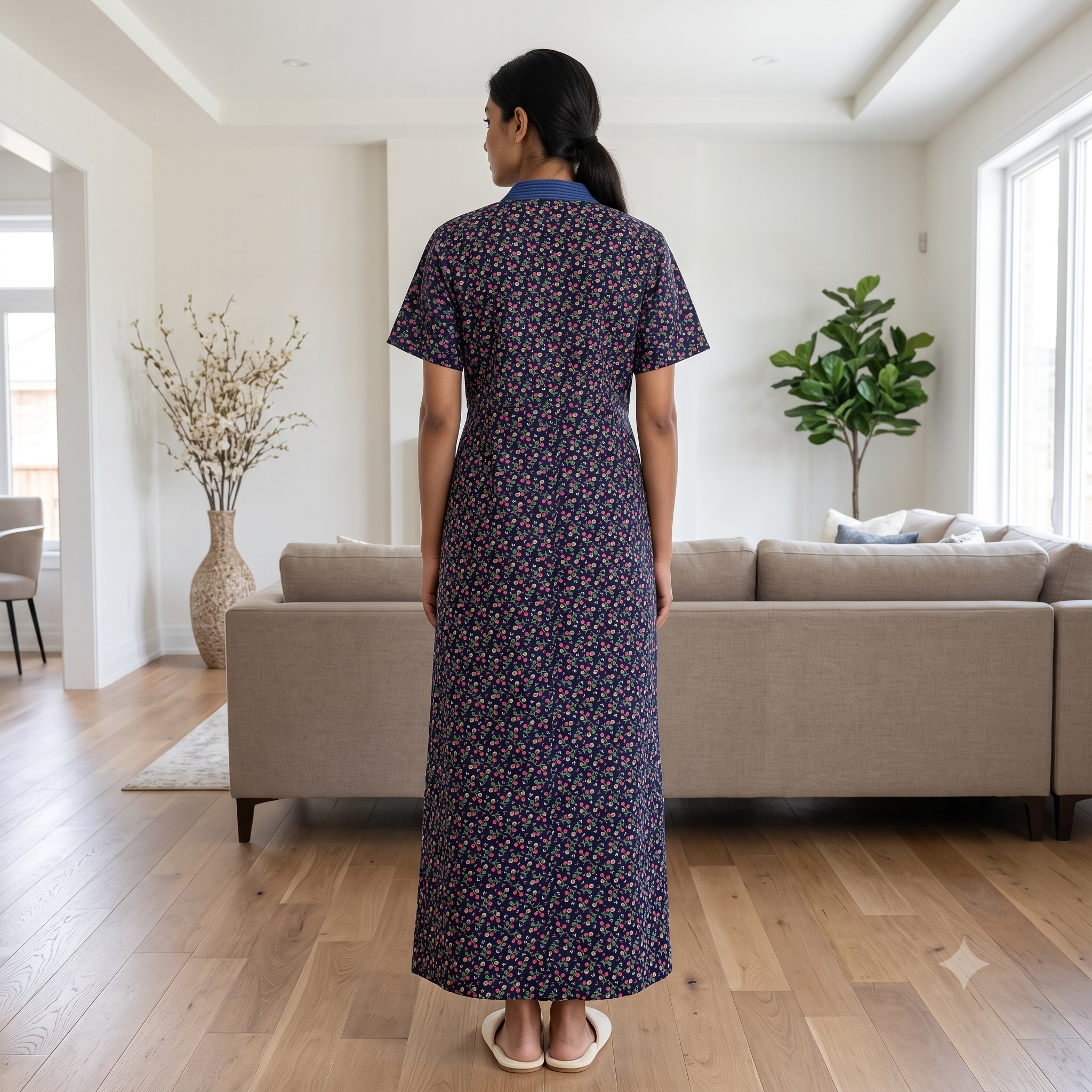 Bizzy Lizzy Blue Geranium Housecoat