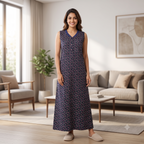Bizzy Lizzy Navy Blue Magnolia 2pc Set Housecoat