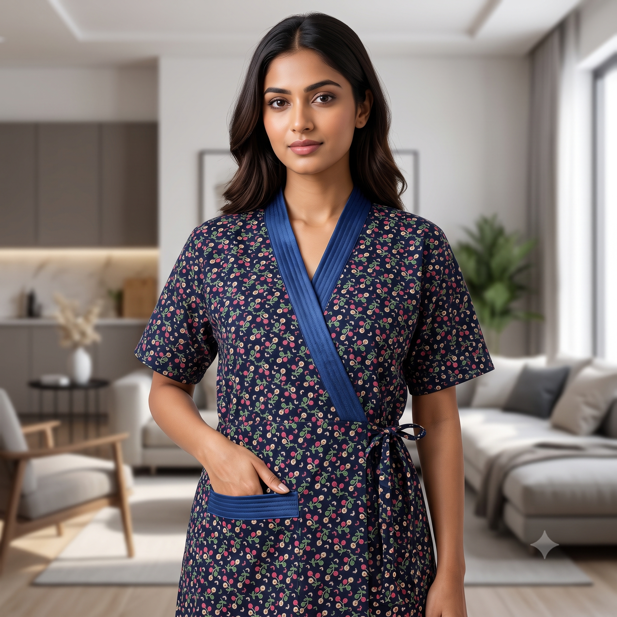 Bizzy Lizzy Blue Geranium Housecoat