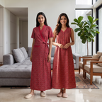 Bizzy Lizzy Red Magnolia 2pc Set Housecoat