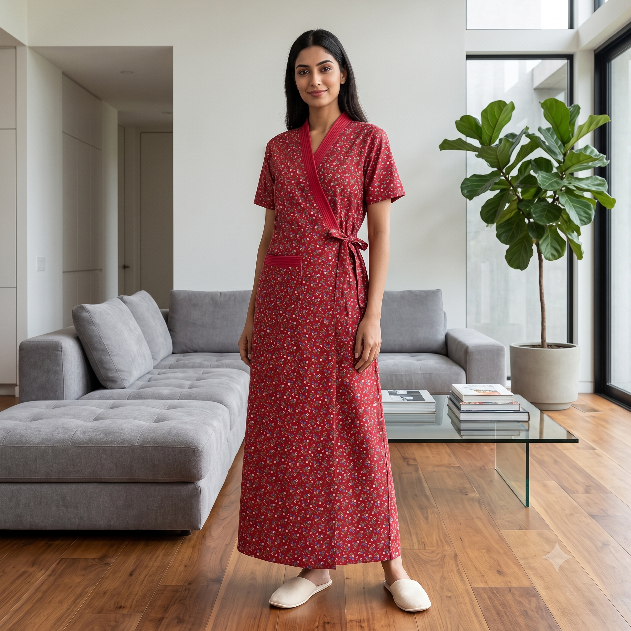 Bizzy Lizzy Red Geranium Housecoat