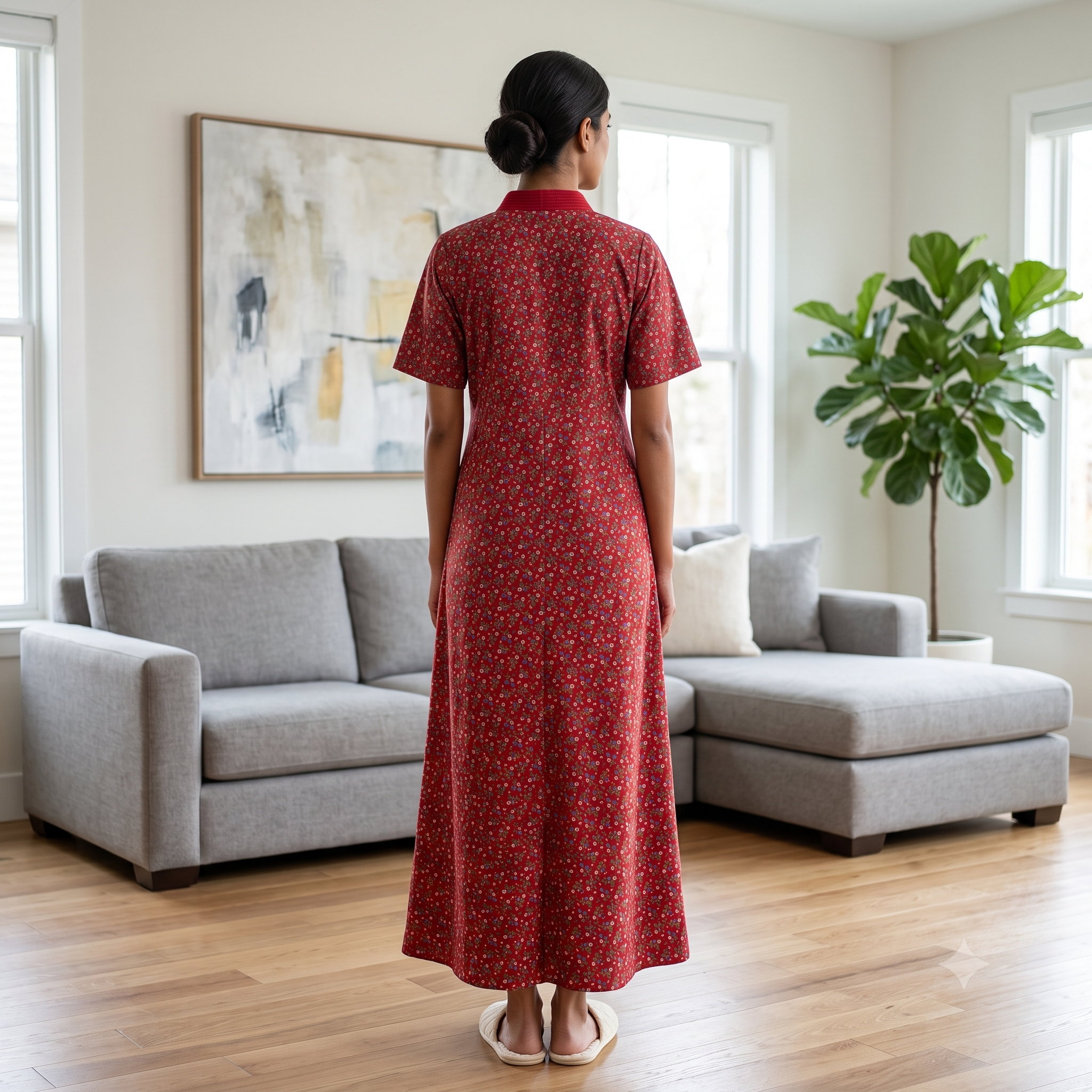 Bizzy Lizzy Red Geranium Housecoat