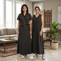 Bizzy Lizzy Black Geranium 2pc Set Housecoat
