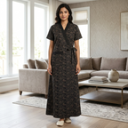 Bizzy Lizzy Black Geranium 2pc Set Housecoat