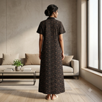 Bizzy Lizzy Black Geranium 2pc Set Housecoat