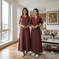 Bizzy Lizzy Maroon Geranium 2pc Set Housecoat
