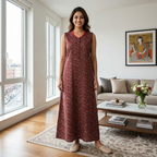 Bizzy Lizzy Maroon Geranium 2pc Set Housecoat