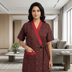 Bizzy Lizzy Maroon Geranium 2pc Set Housecoat