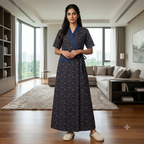 Bizzy Lizzy Navy Blue Geranium 2pc Set Housecoat