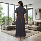 Bizzy Lizzy Navy Blue Geranium 2pc Set Housecoat