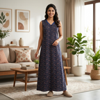 Bizzy Lizzy Navy Blue Geranium 2pc Set Housecoat