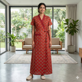 Pure Cotton Red Rose Housecoat