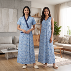 Bizzy Lizzy Light Blue Geranium 2pc Set Housecoat