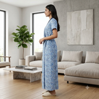Bizzy Lizzy Light Blue Geranium 2pc Set Housecoat