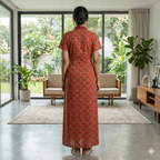 Pure Cotton Red Rose Housecoat