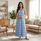 Bizzy Lizzy Light Blue Geranium 2pc Set Housecoat