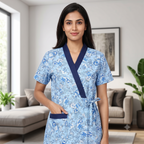 Bizzy Lizzy Light Blue Geranium 2pc Set Housecoat