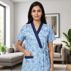 Bizzy Lizzy Light Blue Geranium 2pc Set Housecoat