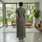 Pure Cotton Green Rose Housecoat