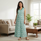 Bizzy Lizzy Light Green Geranium 2pc Set Housecoat