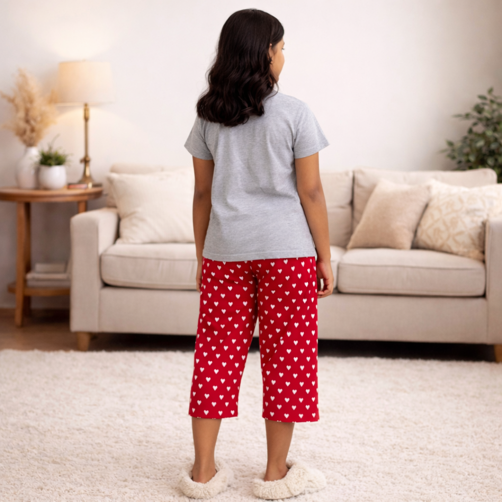 Premium Cotton Hosiery Capri Night Suit