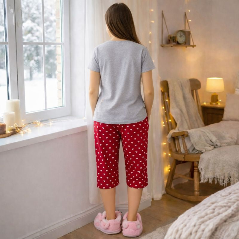 Premium Cotton Hosiery Capri Night Suit