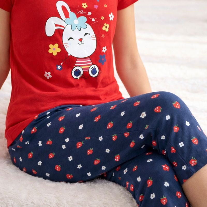 Premium Cotton Hosiery Capri Night Suit