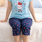 Premium Cotton Hosiery Capri Night Suit