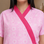 Pure Cotton Pink Daffodil Housecoat