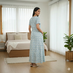 Pure Cotton A-Line Light Sky Orchid Nighty