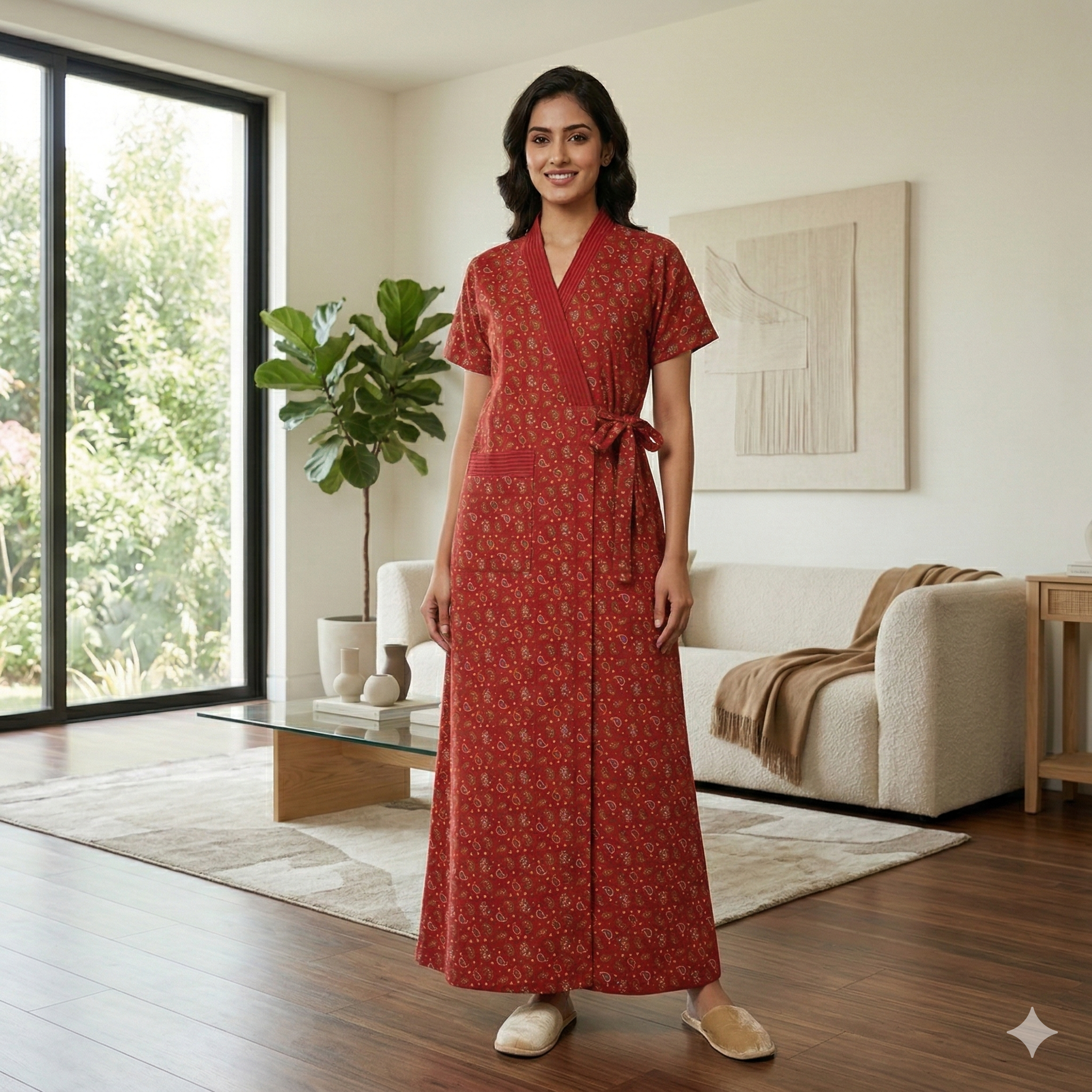 Bizzy Lizzy Red Orchid 2pc Set  Housecoat