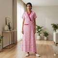 Pure Cotton Light Pink Peony Housecoat