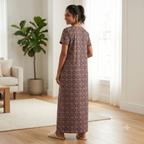 Pure Cotton A-Line Maroon Stock Nighty