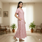 Pure Cotton A-Line Light Pink Orchid Nighty