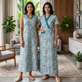 Bizzy Lizzy Light Blue Tulip 2pc Set Housecoat