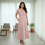 Pure Cotton A-Line Light Pink Orchid Nighty