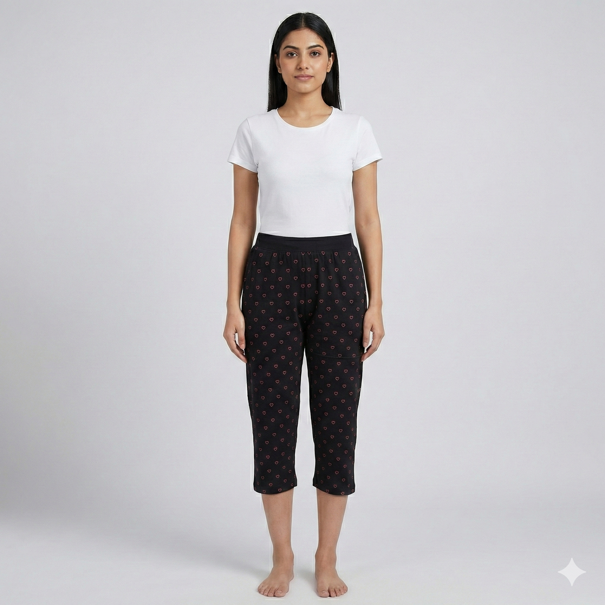 Premium Cotton Hosiery  3/4 Length Capri